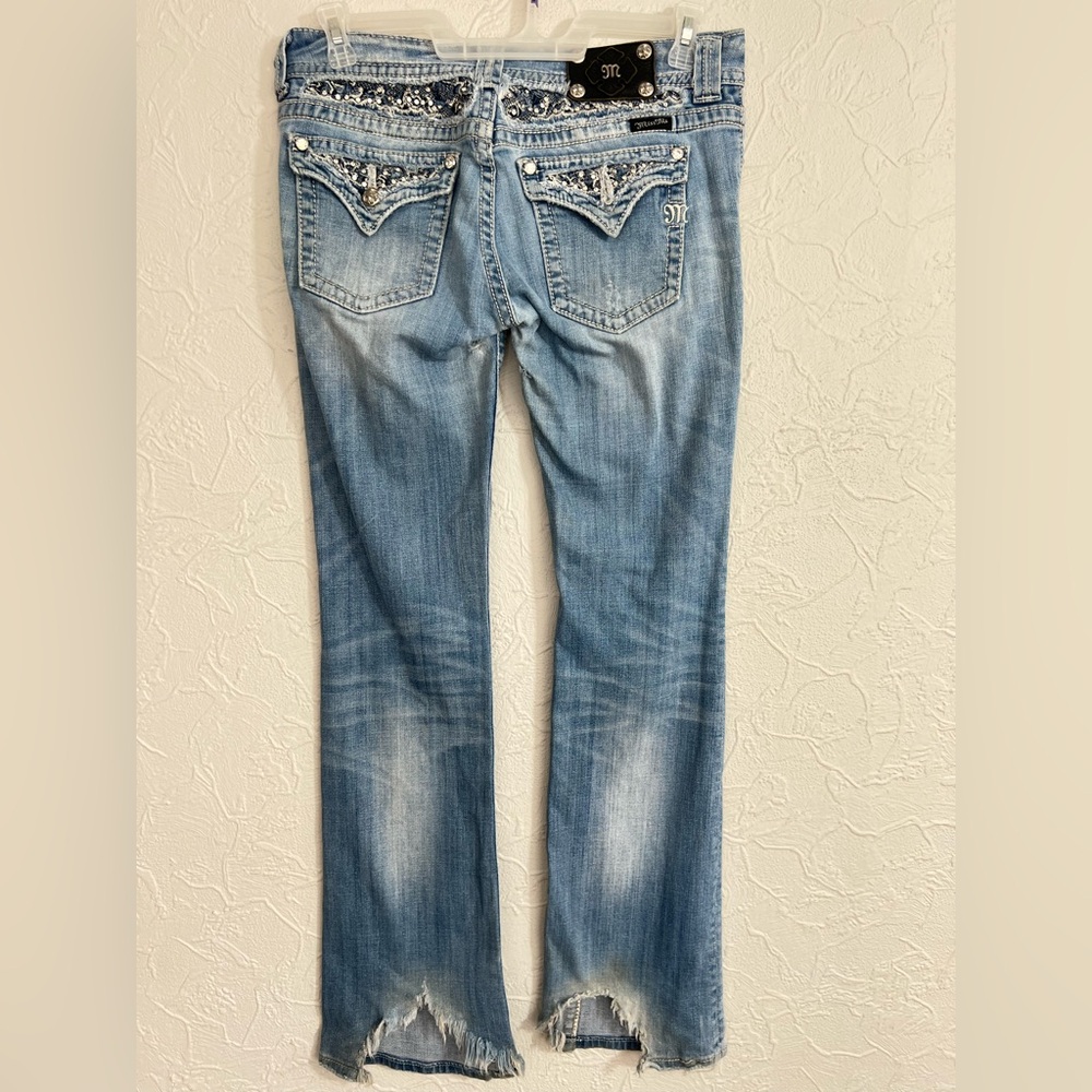 Miss Me Jeans Beautiful Design With Crystals Boot Cut JP536582 Sz 30x34
